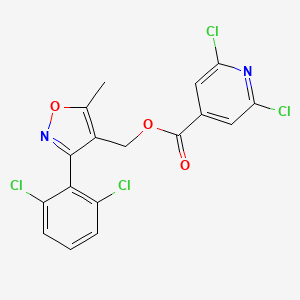 molecular formula C17H10Cl4N2O3 B3041381 [3-(2,6-Dichlorophenyl)-5-methyl-1,2-oxazol-4-yl]methyl 2,6-dichloropyridine-4-carboxylate CAS No. 286436-25-7