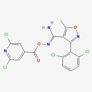 molecular formula C17H10Cl4N4O3 B3041385 O4-[(2,6-dichloro-4-pyridyl)carbonyl]-3-(2,6-dichlorophenyl)-5-methylisoxazole-4-carbohydroximamide CAS No. 286832-93-7