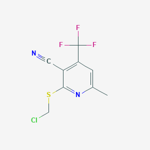 molecular formula C9H6ClF3N2S B3041387 2-[(Chloromethyl)thio]-6-methyl-4-(trifluoromethyl)nicotinonitrile CAS No. 286833-00-9