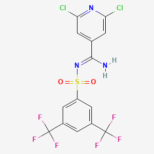 N'-[3,5-bis(trifluoromethyl)phenyl]sulfonyl-2,6-dichloropyridine-4-carboximidamide