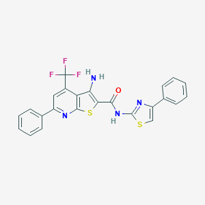 molecular formula C24H15F3N4OS2 B304140 3-amino-6-phenyl-N-(4-phenyl-1,3-thiazol-2-yl)-4-(trifluoromethyl)thieno[2,3-b]pyridine-2-carboxamide 