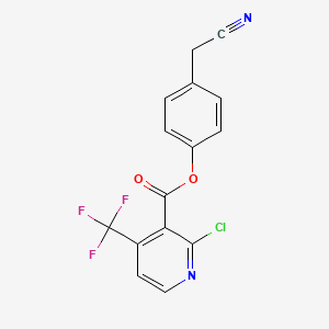 molecular formula C15H8ClF3N2O2 B3041423 4-(Cyanomethyl)phenyl 2-chloro-4-(trifluoromethyl)nicotinate CAS No. 288246-18-4