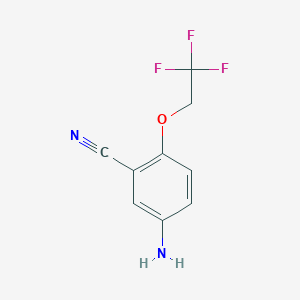 molecular formula C9H7F3N2O B3041431 5-Amino-2-(2,2,2-trifluoroethoxy)benzonitrile CAS No. 288252-08-4