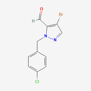 molecular formula C11H8BrClN2O B3041433 4-Bromo-1-(4-chlorobenzyl)-1H-pyrazole-5-carbaldehyde CAS No. 289504-53-6