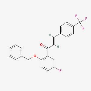 molecular formula C23H16F4O2 B3041452 1-[2-(Benzyloxy)-5-fluorophenyl]-3-[4-(trifluoromethyl)phenyl]prop-2-en-1-one CAS No. 298186-50-2