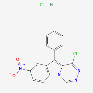 molecular formula C16H10Cl2N4O2 B3041456 1-Chloro-8-nitro-10-phenyl[1,2,4]triazino[4,5-a]indole hydrochloride CAS No. 299207-84-4