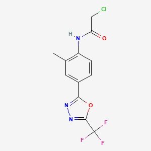 molecular formula C12H9ClF3N3O2 B3041457 N1-{2-methyl-4-[5-(trifluoromethyl)-1,3,4-oxadiazol-2-yl]phenyl}-2-chloroacetamide CAS No. 299207-95-7