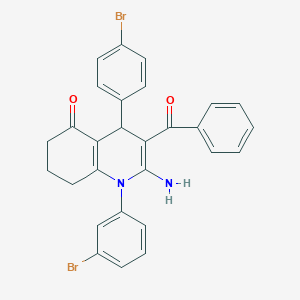 molecular formula C28H22Br2N2O2 B304146 2-amino-3-benzoyl-1-(3-bromophenyl)-4-(4-bromophenyl)-4,6,7,8-tetrahydroquinolin-5-one 
