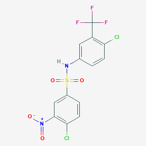 molecular formula C13H7Cl2F3N2O4S B3041469 N1-[4-chloro-3-(trifluoromethyl)phenyl]-4-chloro-3-nitro-1-benzenesulphonamide CAS No. 300664-69-1