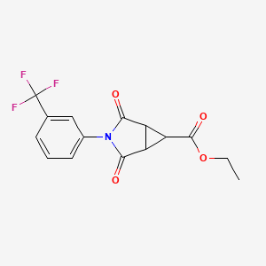 molecular formula C15H12F3NO4 B3041553 2,4-二氧代-3-[3-(三氟甲基)苯基]-3-氮杂双环[3.1.0]己烷-6-甲酸乙酯 CAS No. 318237-87-5