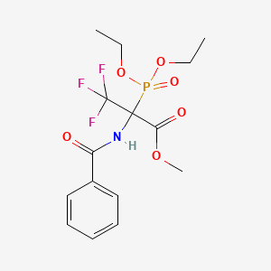 molecular formula C15H19F3NO6P B3041579 Methyl 2-(benzoylamino)-2-(diethoxyphosphoryl)-3,3,3-trifluoropropanoate CAS No. 327971-67-5