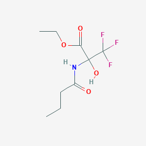 molecular formula C9H14F3NO4 B3041582 Ethyl 2-(butanoylamino)-3,3,3-trifluoro-2-hydroxypropanoate CAS No. 328270-25-3
