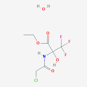 molecular formula C7H11ClF3NO5 B3041583 Ethyl 2-[(2-chloroacetyl)amino]-3,3,3-trifluoro-2-hydroxypropanoate hydrate CAS No. 328270-26-4