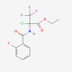 molecular formula C12H10ClF4NO3 B3041593 Ethyl 2-chloro-3,3,3-trifluoro-2-[(2-fluorobenzoyl)amino]propanoate CAS No. 329182-44-7