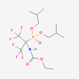 molecular formula C14H24F6NO5P B3041604 ethyl N-[2-[bis(2-methylpropoxy)phosphoryl]-1,1,1,3,3,3-hexafluoropropan-2-yl]carbamate CAS No. 330944-06-4