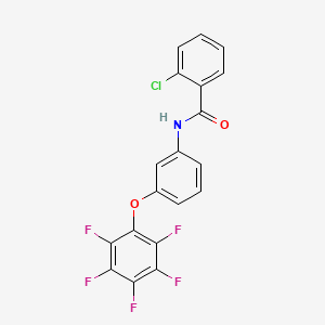 molecular formula C19H9ClF5NO2 B3041609 N1-[3-(2,3,4,5,6-pentafluorophenoxy)phenyl]-2-chlorobenzamide CAS No. 331632-61-2