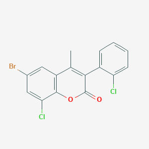 molecular formula C16H9BrCl2O2 B3041611 6-Bromo-8-chloro-3-(2-chlorophenyl)-4-methylchromen-2-one CAS No. 331821-01-3