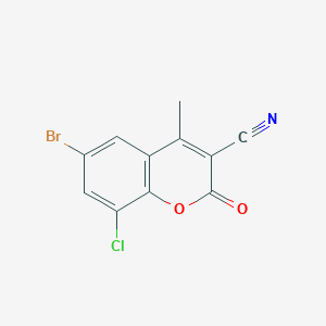 molecular formula C11H5BrClNO2 B3041612 6-Bromo-8-chloro-3-cyano-4-methylcoumarin CAS No. 331821-04-6