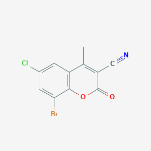 molecular formula C11H5BrClNO2 B3041613 8-Bromo-6-chloro-3-cyano-4-methylcoumarin CAS No. 331821-06-8