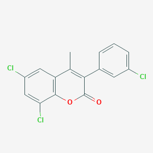molecular formula C16H9Cl3O2 B3041625 6,8-Dichloro-3-(3-chlorophenyl)-4-methylchromen-2-one CAS No. 332104-16-2