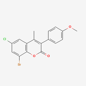 8-Bromo-6-chloro-3-(4-methoxyphenyl)-4-methylchromen-2-one