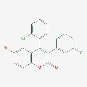 molecular formula C21H11BrCl2O2 B3041650 6-Bromo-4-(2-chlorophenyl)-3-(3-chlorophenyl)chromen-2-one CAS No. 332104-55-9