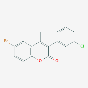 molecular formula C16H10BrClO2 B3041651 6-Bromo-3-(3-chlorophenyl)-4-methylchromen-2-one CAS No. 332104-56-0