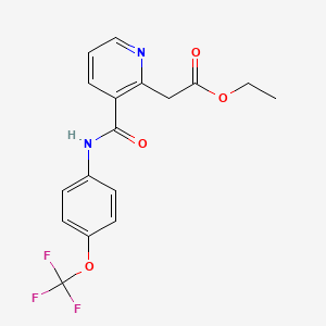 Ethyl 2-(3-{[4-(trifluoromethoxy)anilino]carbonyl}-2-pyridinyl)acetate