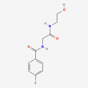 molecular formula C11H13FN2O3 B3041677 2-[(4-氟苯基)甲酰氨基]-N-(2-羟乙基)乙酰胺 CAS No. 338419-53-7