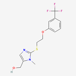 molecular formula C14H15F3N2O2S B3041679 [1-methyl-2-({2-[3-(trifluoromethyl)phenoxy]ethyl}sulfanyl)-1H-imidazol-5-yl]methanol CAS No. 338422-58-5