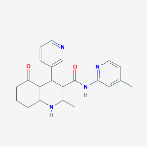 molecular formula C22H22N4O2 B304169 2-methyl-N-(4-methylpyridin-2-yl)-5-oxo-4-pyridin-3-yl-1,4,5,6,7,8-hexahydroquinoline-3-carboxamide 