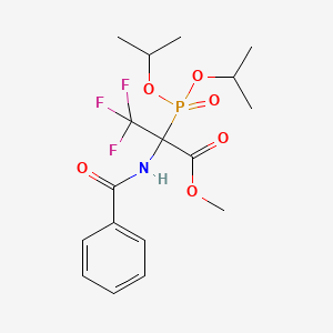 molecular formula C17H23F3NO6P B3041690 Methyl 2-(benzoylamino)-2-(diisopropoxyphosphoryl)-3,3,3-trifluoropropanoate CAS No. 339339-42-3