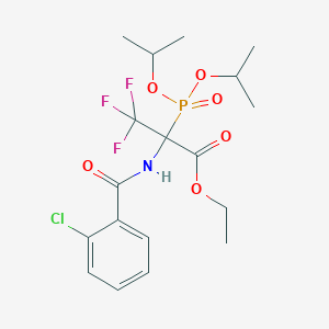 molecular formula C18H24ClF3NO6P B3041696 Ethyl 2-[(2-chlorobenzoyl)amino]-2-(diisopropoxyphosphoryl)-3,3,3-trifluoropropanoate CAS No. 340032-46-4