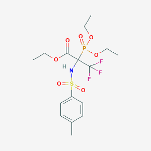 molecular formula C16H23F3NO7PS B3041697 Ethyl 2-(diethoxyphosphoryl)-3,3,3-trifluoro-2-{[(4-methylphenyl)sulphonyl]amino}propanoate CAS No. 340033-05-8