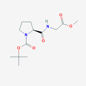 molecular formula C13H22N2O5 B3041709 (S)-tert-Butyl 2-((2-methoxy-2-oxoethyl)carbamoyl)pyrrolidine-1-carboxylate CAS No. 34290-72-7