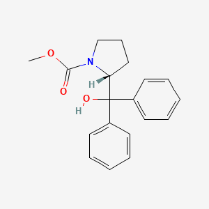 molecular formula C19H21NO3 B3041738 (R)-(+)-N-Carbomethoxy-alpha,alpha-diphenyl-2-pyrrolidinemethanol CAS No. 352535-69-4