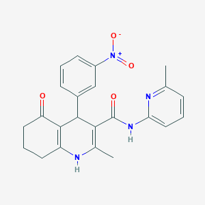 molecular formula C23H22N4O4 B304179 2-methyl-N-(6-methylpyridin-2-yl)-4-(3-nitrophenyl)-5-oxo-1,4,5,6,7,8-hexahydroquinoline-3-carboxamide 