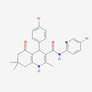 molecular formula C24H23Br2N3O2 B304180 4-(4-bromophenyl)-N-(5-bromo-2-pyridinyl)-2,7,7-trimethyl-5-oxo-1,4,5,6,7,8-hexahydro-3-quinolinecarboxamide 
