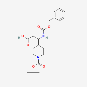 molecular formula C21H30N2O6 B3041803 3-[1-(Tert-butoxycarbonyl)piperidin-4-yl]-3-[(benzyloxycarbonyl)amino]propanoic acid CAS No. 372144-07-5