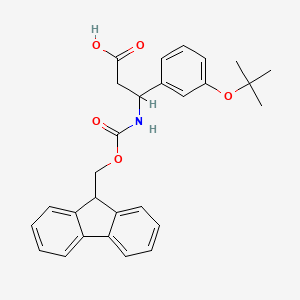 molecular formula C28H29NO5 B3041806 3-((((9H-芴-9-基)甲氧羰基)氨基)-3-(3-(叔丁氧基)苯基)丙酸 CAS No. 372144-16-6