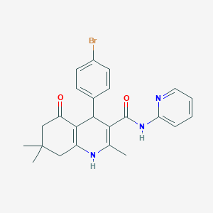 molecular formula C24H24BrN3O2 B304181 4-(4-bromophenyl)-2,7,7-trimethyl-5-oxo-N-(2-pyridinyl)-1,4,5,6,7,8-hexahydro-3-quinolinecarboxamide 