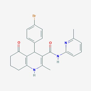 molecular formula C23H22BrN3O2 B304182 4-(4-bromophenyl)-2-methyl-N-(6-methylpyridin-2-yl)-5-oxo-1,4,5,6,7,8-hexahydroquinoline-3-carboxamide 