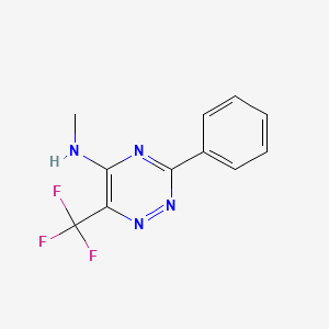 molecular formula C11H9F3N4 B3041840 N-methyl-3-phenyl-6-(trifluoromethyl)-1,2,4-triazin-5-amine CAS No. 383148-46-7