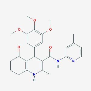 molecular formula C26H29N3O5 B304185 2-methyl-N-(4-methylpyridin-2-yl)-5-oxo-4-(3,4,5-trimethoxyphenyl)-1,4,5,6,7,8-hexahydroquinoline-3-carboxamide 