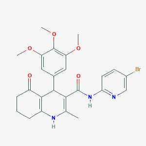 molecular formula C25H26BrN3O5 B304186 N-(5-bromo-2-pyridinyl)-2-methyl-5-oxo-4-(3,4,5-trimethoxyphenyl)-1,4,5,6,7,8-hexahydro-3-quinolinecarboxamide 