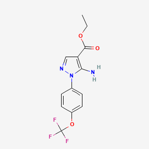 molecular formula C13H12F3N3O3 B3041877 5-氨基-1-[4-(三氟甲氧基)苯基]-1H-吡唑-4-羧酸乙酯 CAS No. 400073-87-2