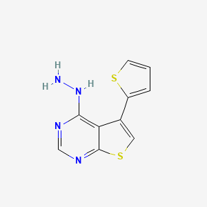 molecular formula C10H8N4S2 B3041903 4-Hydrazino-5-thien-2-ylthieno[2,3-d]pyrimidine CAS No. 406200-90-6