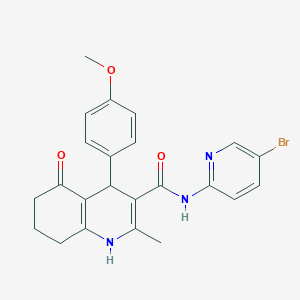 molecular formula C23H22BrN3O3 B304195 N-(5-bromo-2-pyridinyl)-4-(4-methoxyphenyl)-2-methyl-5-oxo-1,4,5,6,7,8-hexahydro-3-quinolinecarboxamide 