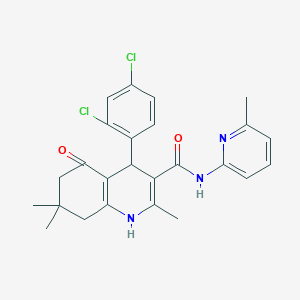 molecular formula C25H25Cl2N3O2 B304198 4-(2,4-dichlorophenyl)-2,7,7-trimethyl-N-(6-methyl-2-pyridinyl)-5-oxo-1,4,5,6,7,8-hexahydro-3-quinolinecarboxamide 
