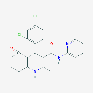 molecular formula C23H21Cl2N3O2 B304200 4-(2,4-dichlorophenyl)-2-methyl-N-(6-methyl-2-pyridinyl)-5-oxo-1,4,5,6,7,8-hexahydro-3-quinolinecarboxamide 